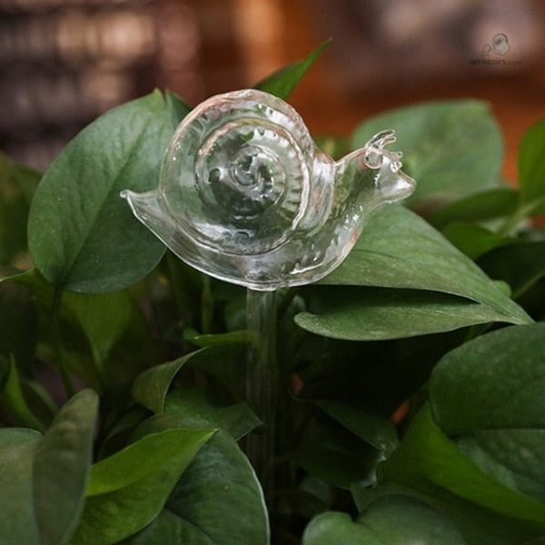 Élégant arrosage en verre pour animaux de jardin