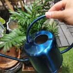 Arrosoir design en bleu pour jardinage