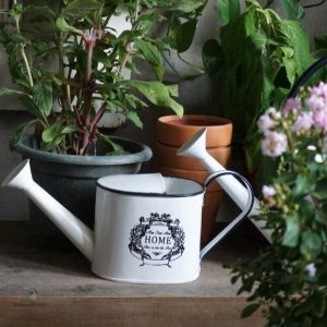 Arrosoir décoratif en métal blanc pour le jardin