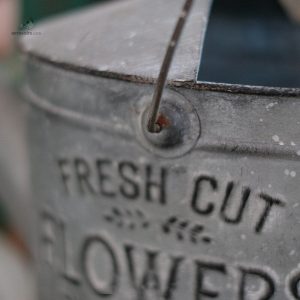 Accessoire de jardinage : arrosoir en métal galvanisé