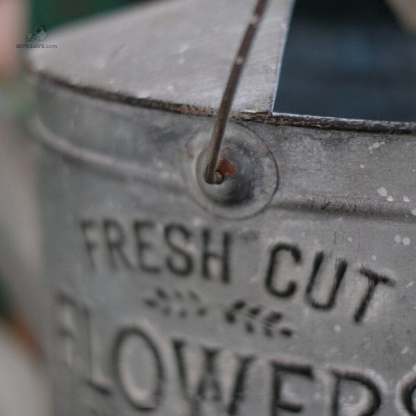 Accessoire de jardinage : arrosoir en métal galvanisé