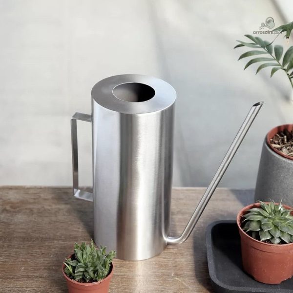 Arrosoir moderne en inox pour un jardin chic