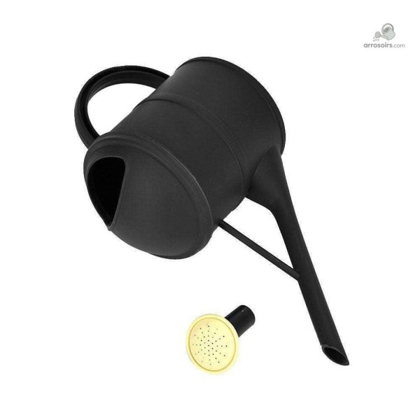 Accessoire jardin noir, arrosoir en plastique durable