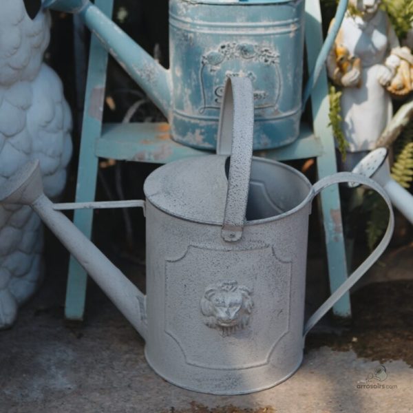 Arrosoir en zinc au style vintage pour plantes