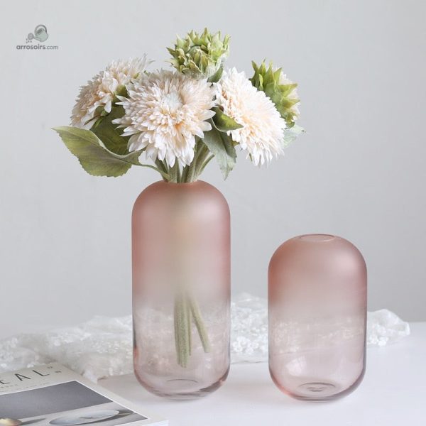 Grand vase rose pour arrangements floraux