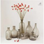 Vase en verre de forme Dame Jeanne pour décoration