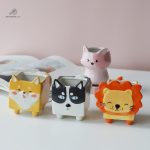 Pot de fleurs avec design d'animaux amusants