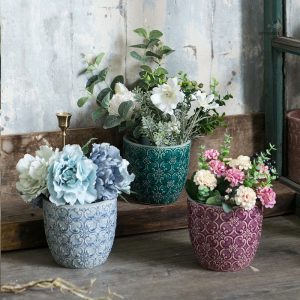 Pot de fleurs Rétro en métal pour décoration intérieure
