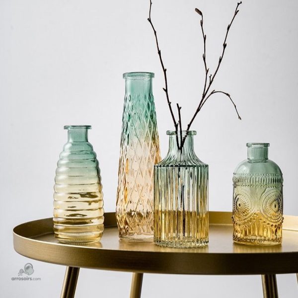 Bouteille décorative en verre pour intérieur contemporain