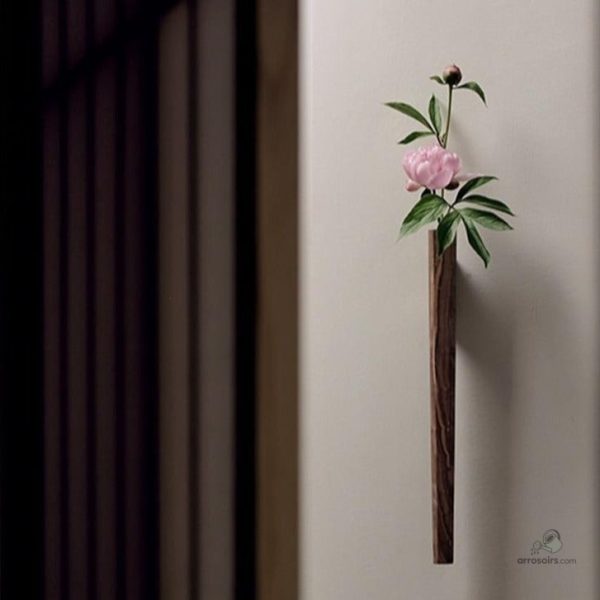 Accessoire mural en bois pour fleurs séchées