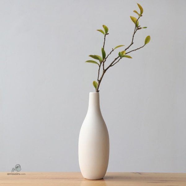 Vase blanc chic en céramique pour décoration