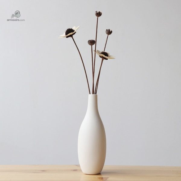 Vase céramique blanc, accent décoratif élégant