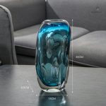Vase décoratif en verre, nuance bleue