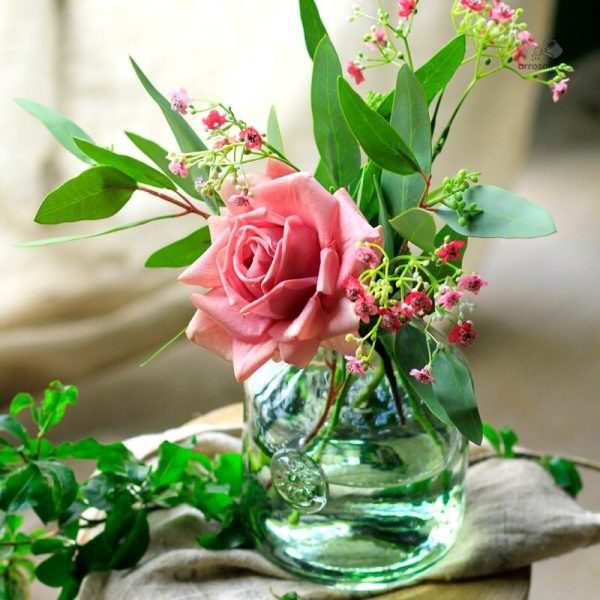 Vase en verre vintage, couleur verte