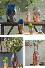 Vase en verre coloré pour décoration intérieure