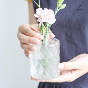Vase flacon en verre, élégant soliflore décoratif