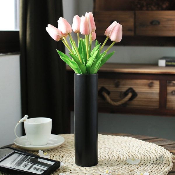 Vase noir mat accent décoratif