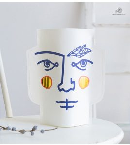 Vase décoratif en papier, style contemporain et imperméable