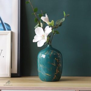 Vase en céramique turquoise élégant