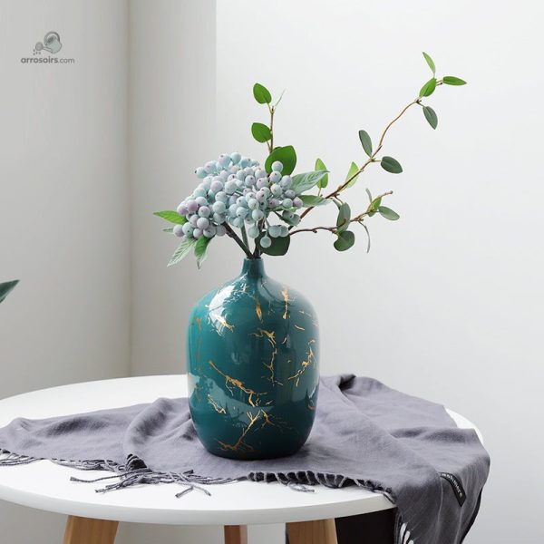 Vase turquoise pour décoration intérieure