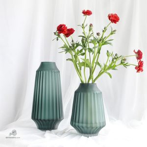 Vase en verre dépoli pour fleurs fraîches