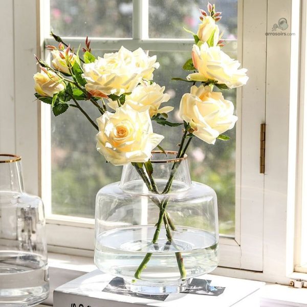 Vase décoratif en verre fumé unique