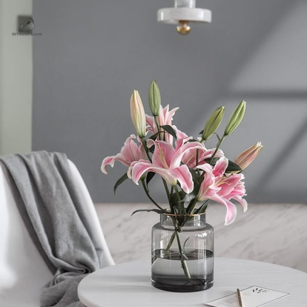 Vase en verre fumé noir, accessoire décoratif chic