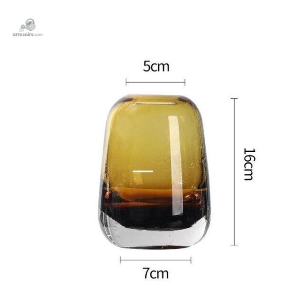 Vase en verre jaune pour décoration florale
