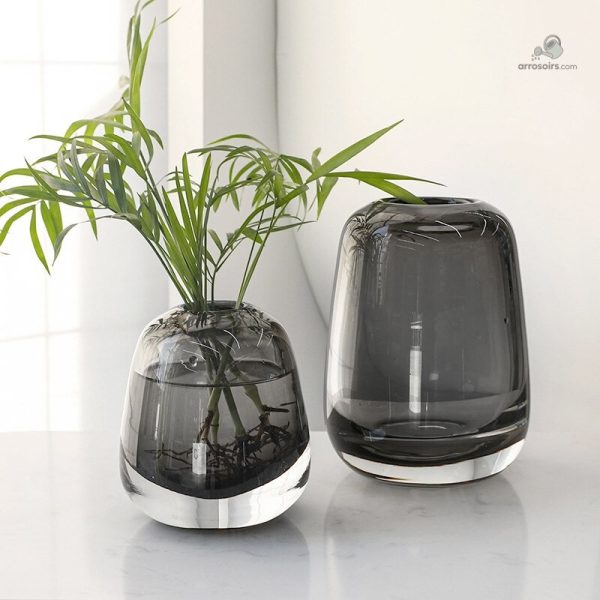 Vase en verre jaune pour centre de table