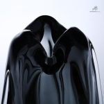 Vase en verre noir pour décoration intérieure