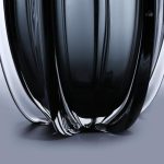 Vase noir en verre avec design contemporain