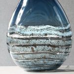 Verre soufflé bleu, vase élégant pour décoration intérieure