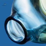 Vase soufflé bleu ambré pour décoration intérieure